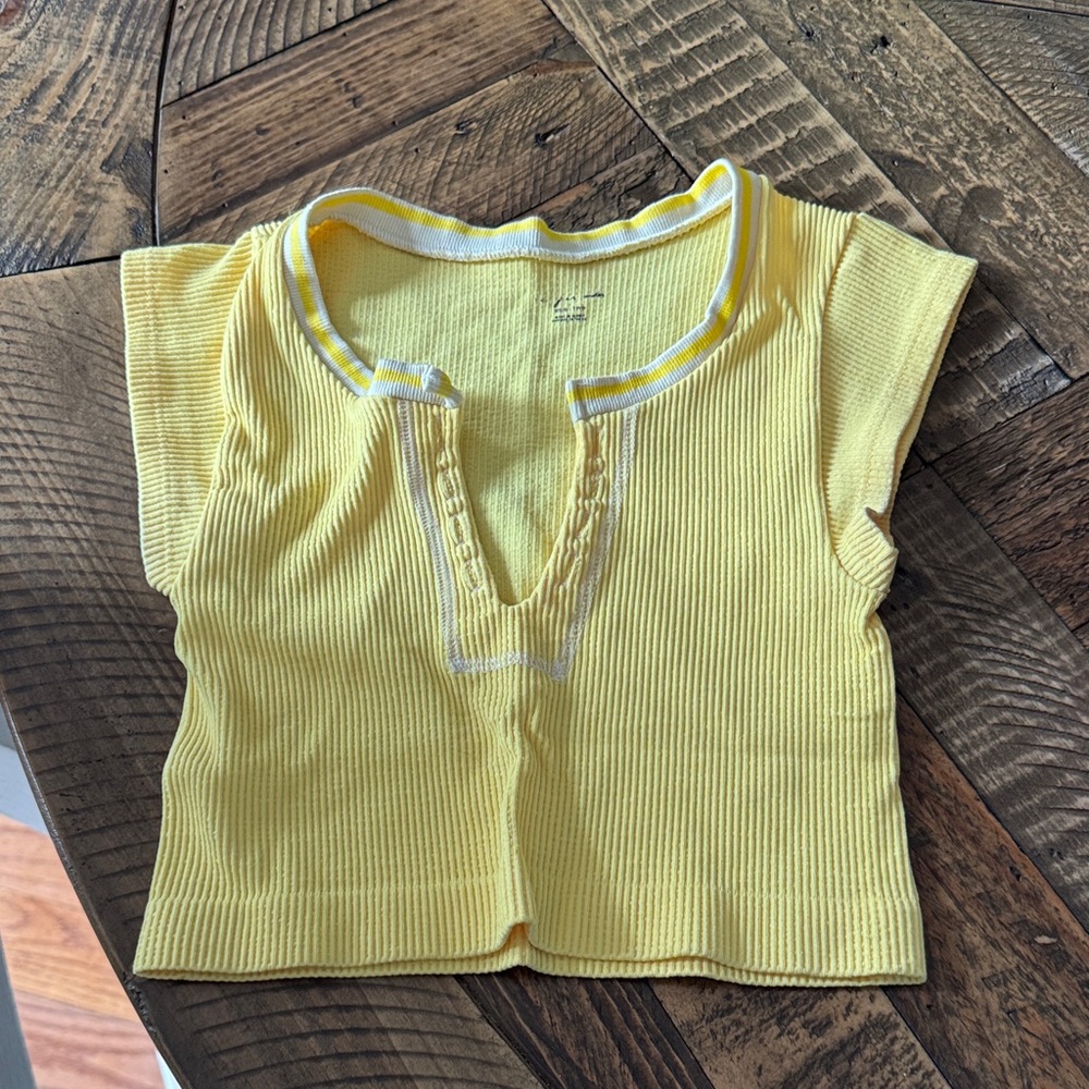 Urban Outfitters Yellow Ribbed Top